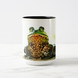 American Bullfrog Posing Two-Tone-Kaffee-Tasse Zweifarbige Tasse