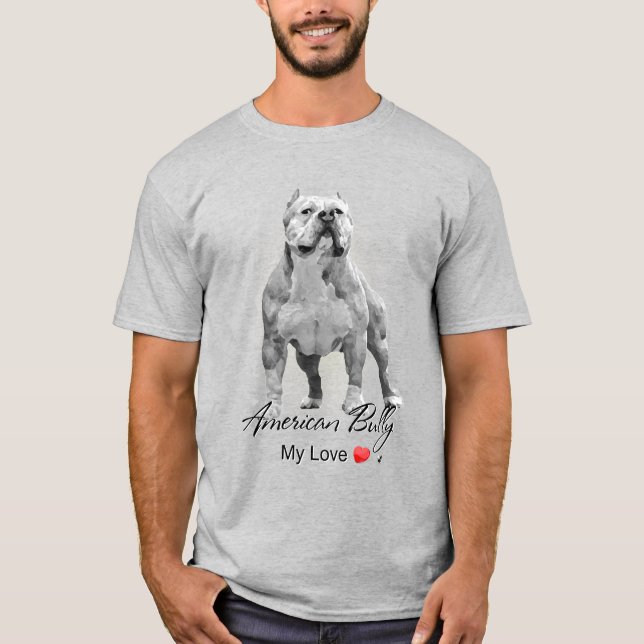 American Bully Abbildung mit Inschrift T-Shirt (Vorderseite)