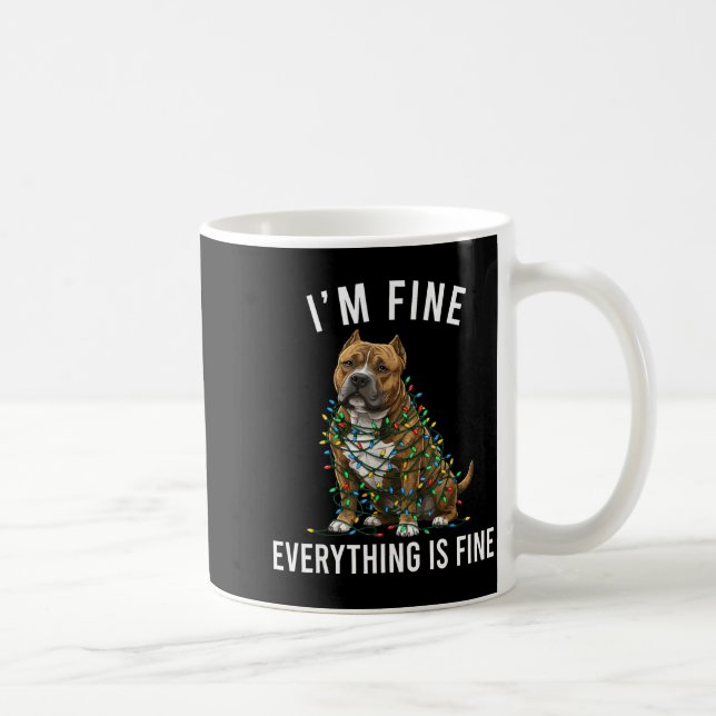 American Bully Christmas I'm Fine Everything Is Fi Kaffeetasse (Rechts)