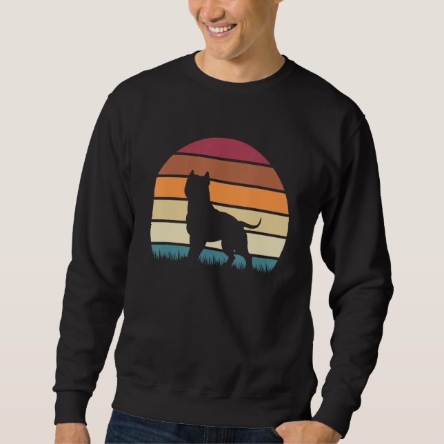 American Bully Dog Breed Retro Sunset Design Sweatshirt (Vorderseite)