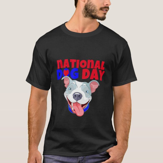 American Bully Dog National Dog Day T-Shirt (Vorderseite)
