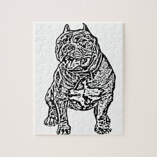 American Bully Dog Puzzle (Vertikal)
