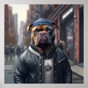 American Bully Hipster Doster Poster