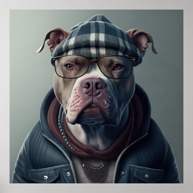 American Bully Hipster Doster Poster (Vorne)