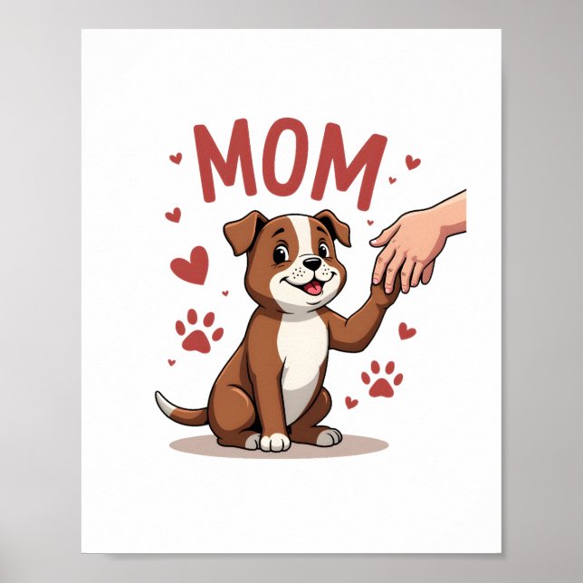 American Bully Mama Niedlich Dog Mama Funny Women Poster (Vorne)