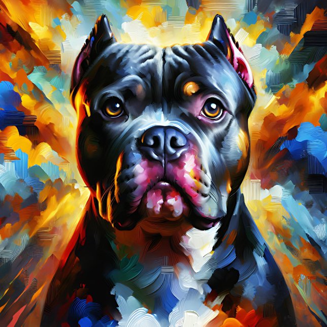 American Bully Pitbull Hund Akrylkunstdruck Puzzle (American Bully Pitbull Dog Acrylic Art Print)