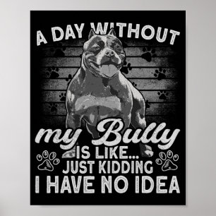 American Bully Tbull Stofftier Outfit Hund Amerika Poster