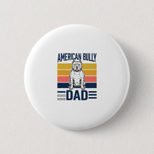 American Bully Vater Vintage Hundeliebhaber-Shirt Button