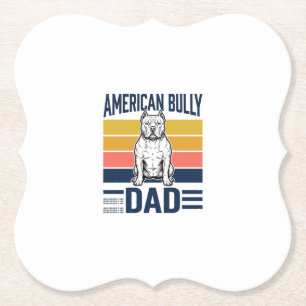 American Bully Vater Vintage Hundeliebhaber-Shirt Untersetzer