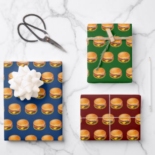 American Burger Muster Wrapping Paper Set Geschenkpapier Set