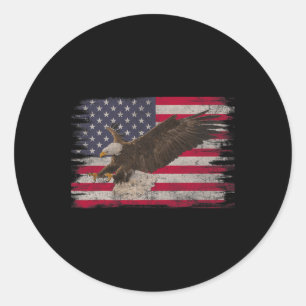American Byld Eagle 4. Juli US Flag Patriotic Runder Aufkleber