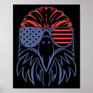 American Byld Eagle Usa Flag Shirt 4. Juli Eag Poster