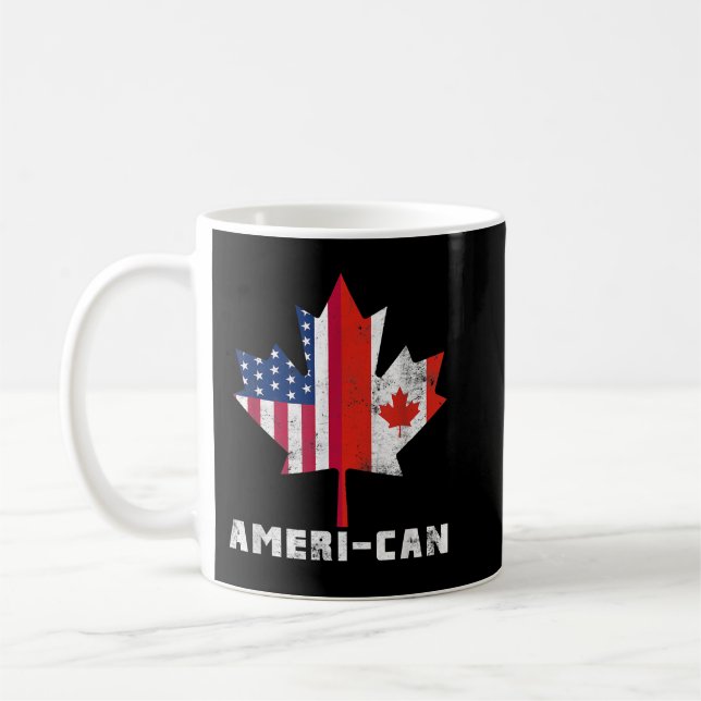 American Canadian Flag America Canada Patriotic Te Kaffeetasse (Links)