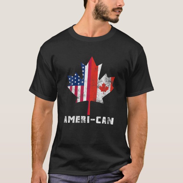 American Canadian Flag America Canada Patriotic Te T-Shirt (Vorderseite)