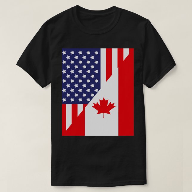 American Canadian Friendship US Flag Kanada T-Shirt (Design vorne)