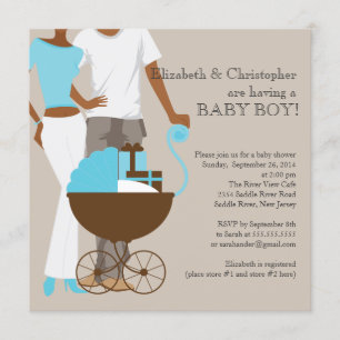 American Carriage Couple Babydusche Einladung