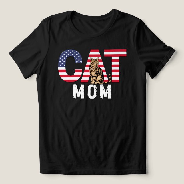 American Cat Mama Tri-Blend Shirt (Design Vorderseite)