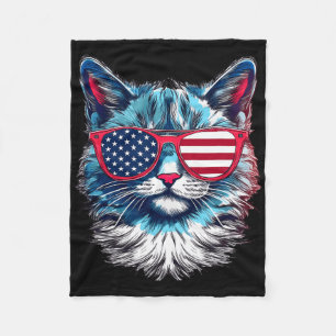 American Cat Sungles USA Flag 4. Juli Cat Grap Fleecedecke