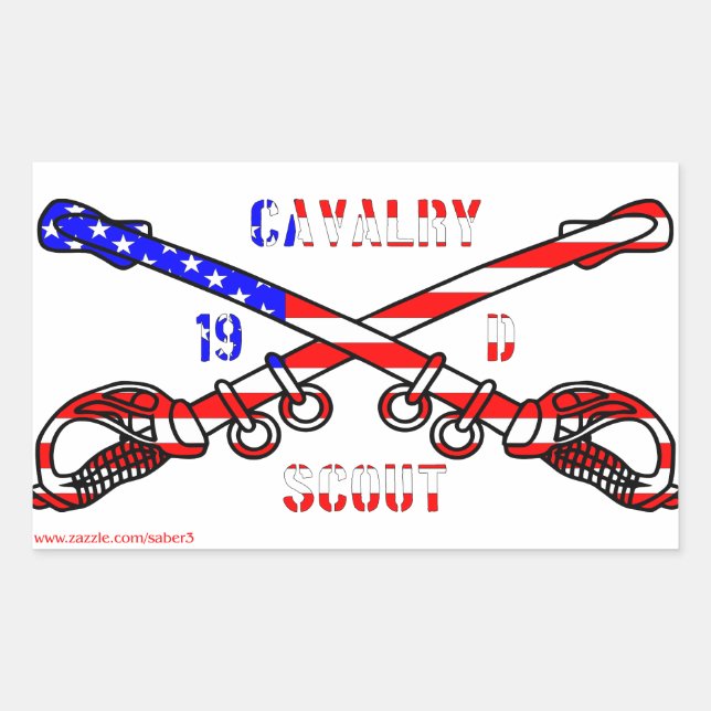American Cavalry Rectangle Stickers (Vorderseite)