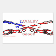 American Cavalry Rectangle Stickers