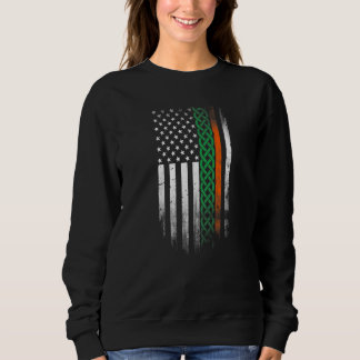 American Celtic knot Stripes flag Irish Patrick's  Sweatshirt