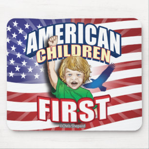 American Children First Patriotic Liebe USA Mousepad