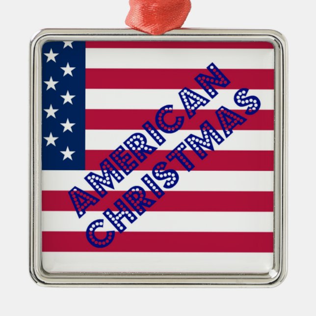 American Christmas Flag Ornament Aus Metall (Vorne)
