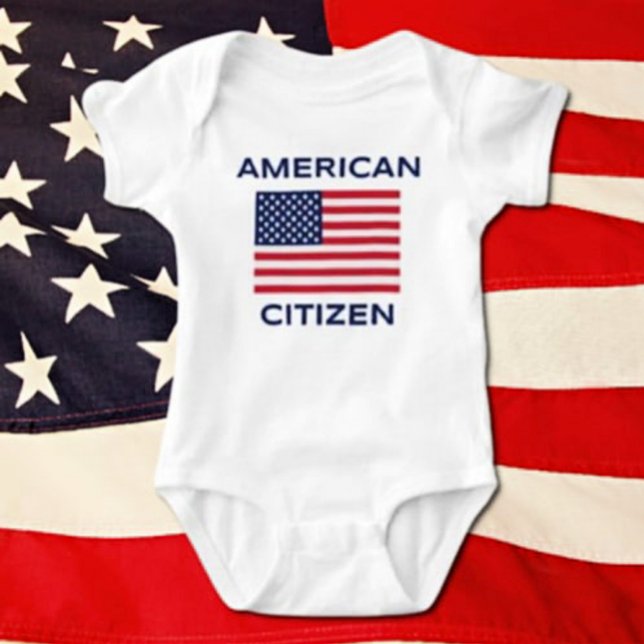 American Citizen Bold USA Flag Baby Bodysuit Baby Strampler (Von Creator hochgeladen)