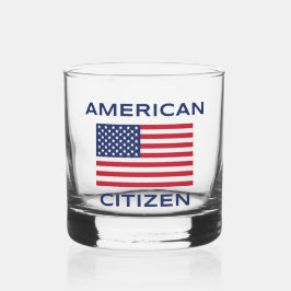 American Citizen Bold USA Flag Rocks Glass Whiskyglas