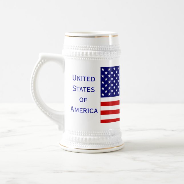 American Citizen Flag Beer Stein von Janz Bierglas (Links)