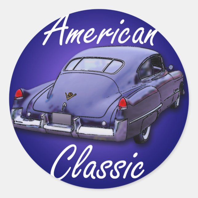 American Classic 1949 Cadillac Runder Aufkleber (Vorderseite)