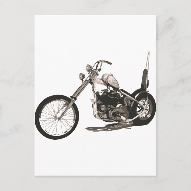 American Classic Chopper Motorrad Postkarte (Vorderseite)