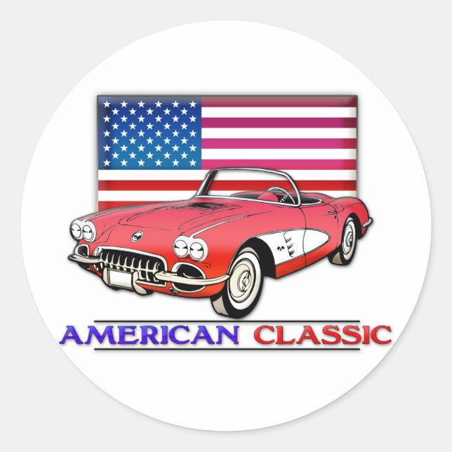 American Classic Muscle Runder Aufkleber (Vorderseite)
