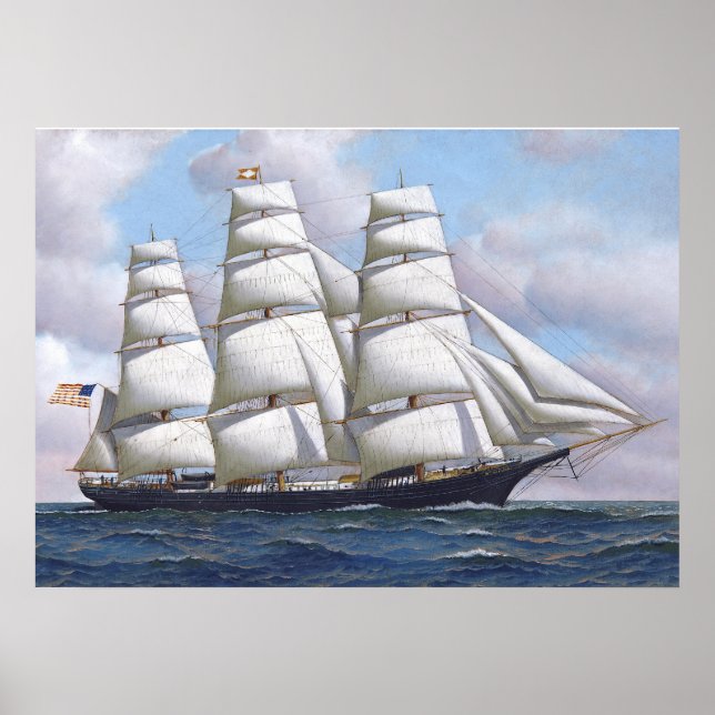 American Clipper Ship Flying Cloud Print Poster (Vorne)
