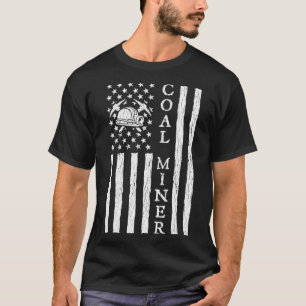 American Coal Miner USA Flag Funny Miner Gi T-Shirt