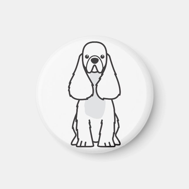 American Cocker Spanel Dog Cartoon Magnet (Vorne)