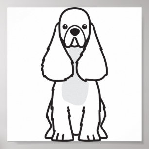 American Cocker Spanel Dog Cartoon Poster