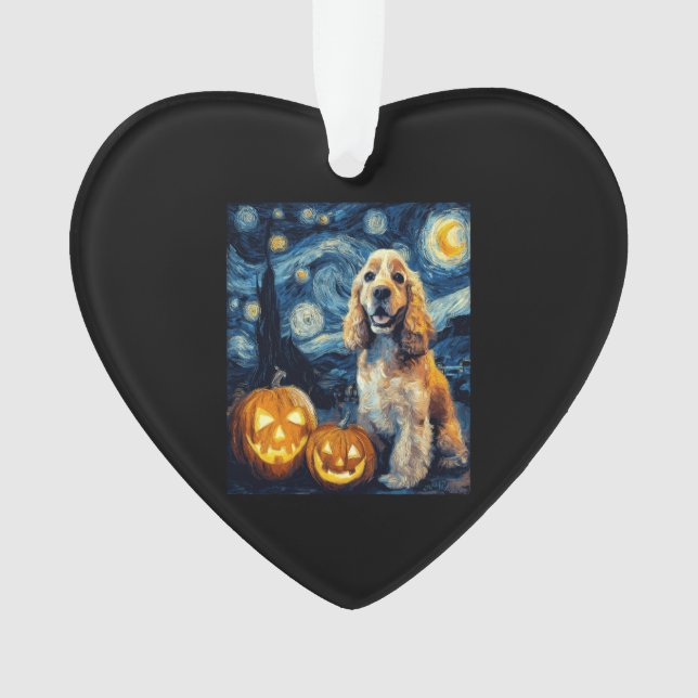 American Cocker Spaniel Cute Dog Halloween Jack O  Ornament (Vorderseite)