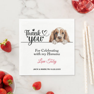 American Cocker Spaniel Dog Wedding Cocktail Serviette