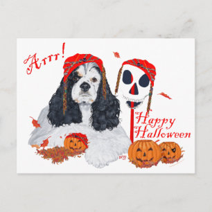 American Cocker Spaniel Halloween Postkarte