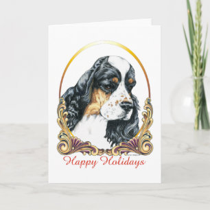 American Cocker Spaniel Parti Happy Holidays Feiertagskarte