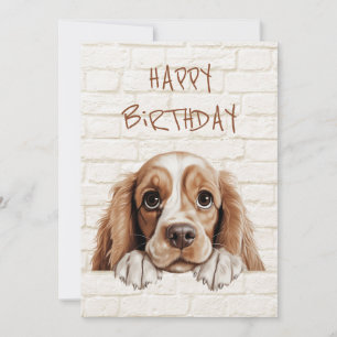 American Cocker Spaniel Peeking Feiertagskarte