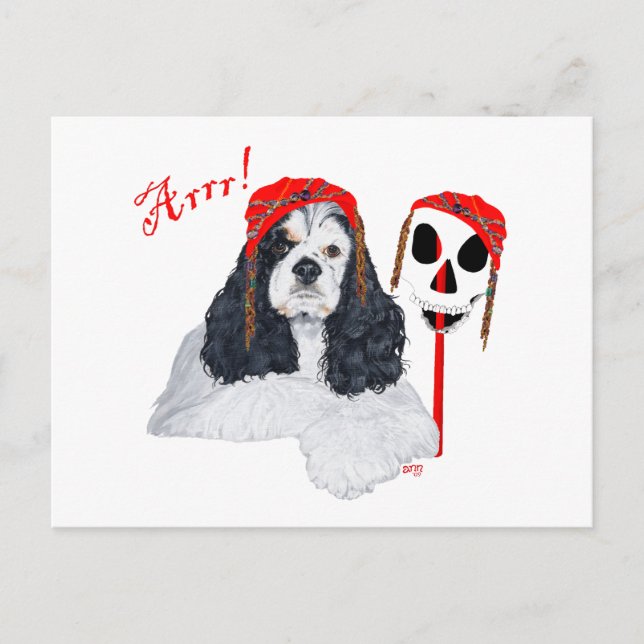 American Cocker Spaniel Pirate Postkarte (Vorderseite)