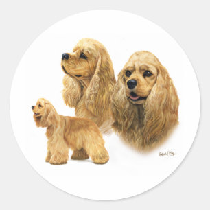 American Cocker Spaniel Runder Aufkleber