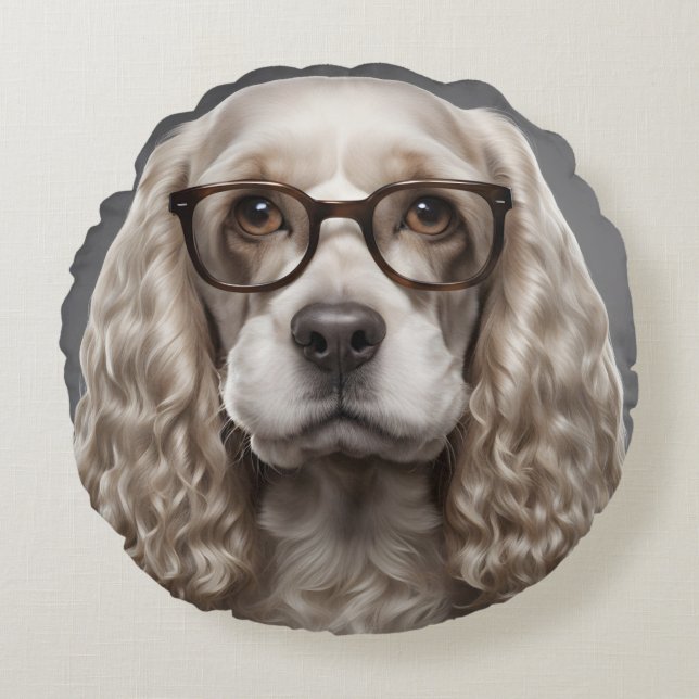 American Cocker Spaniel Rundes Kissen (Vorderseite)