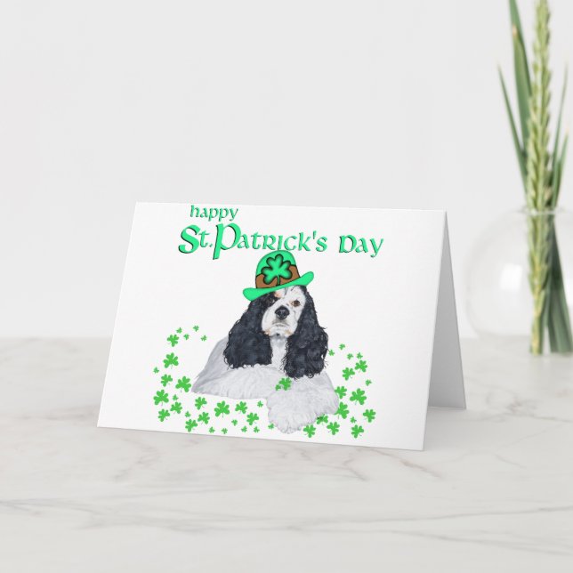 American Cocker Spaniel St. Patrick's Day Karte (Vorderseite)