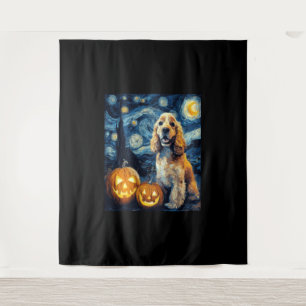 American Cocker Spaniel Süßer Hund Halloween Jack Wandteppich