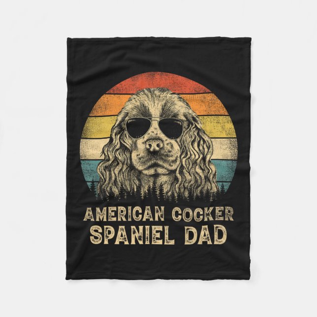 American Cocker Spaniel Vater Hund liebt Vater's D Fleecedecke (Vorderseite)