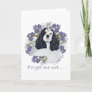 American Cocker Spaniel Vergissmeinnicht Karte