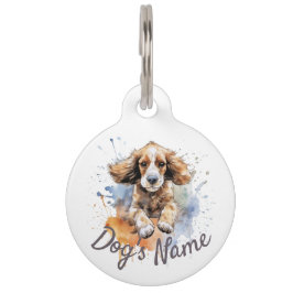 American Cocker Spanischer Welpe Haustiermarke